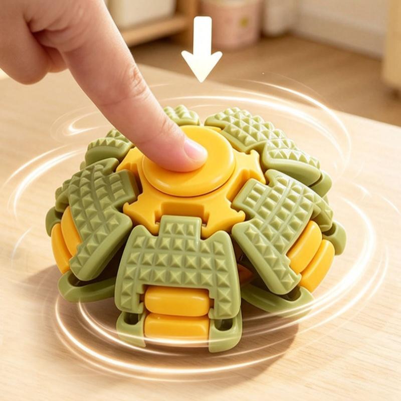 Drücken Sie den Gyro-Ball-Dekompressionsspielzeug Den Neuen Und Seltsamen Fingerspitzen-Kreisel Spielen Grenzüberschreitender Burger Drehender Ball