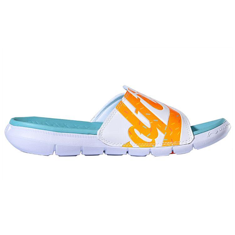 Li Ning Fan Wu 1 Versatile Casual Non-Slip Wear-Resistant Silent Slide Sandals Men Footwear White Blue Yellow ABTR007-1