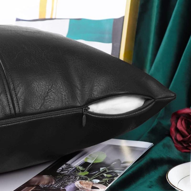 Moisture Proof Decorative Pillow Cover 450x450mm Durability Faux Leather Pillowcase Easy Removal Protectors for Holiday