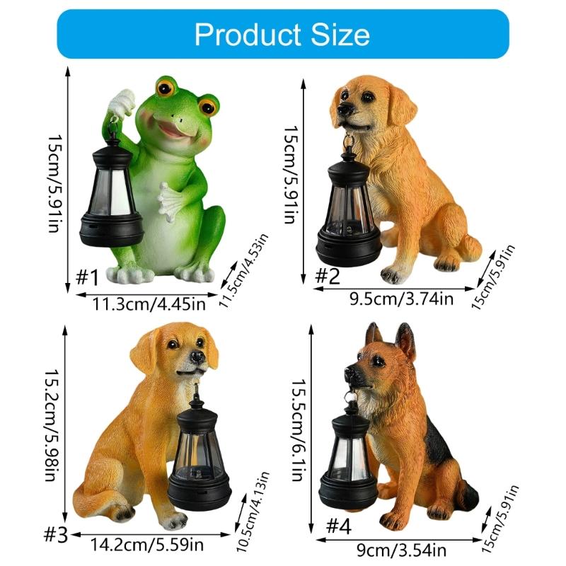Unique Gift Solar Powered Frogs Garden Lanterns Resins Sculpture Waterproof Ornament For Outdoor Lawn Yard Home Decors