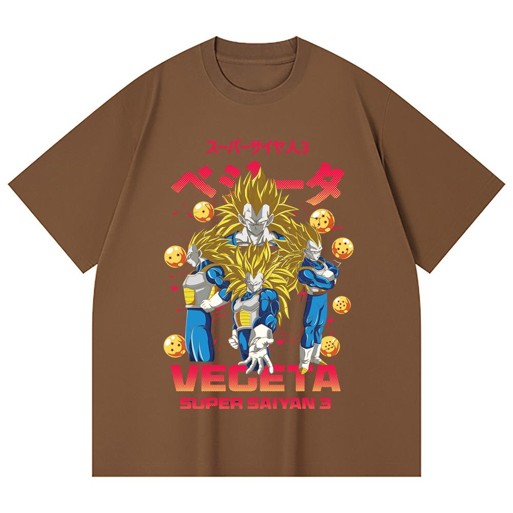 230 Gsm 100% Cotton Dragon Ball V52 Super Saiyan Vegeta Print Unisex Heavy Cotton T Shirt