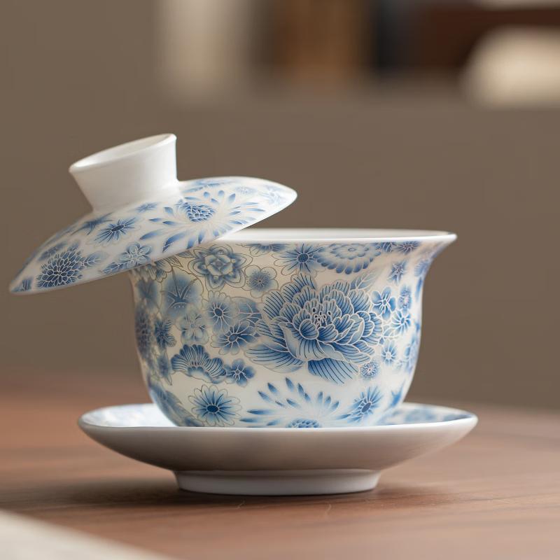 Chaxun Full Flower Cloisonné Ceramic Gaiwan