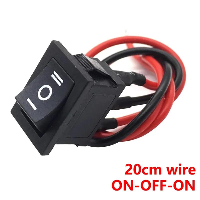 5Pcs KCD1 Mini Rocker Switch 6A/250V 10A/125V Power Switch ON OFF with Wire Cable Toggle Switch for Car Automotive Boat