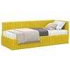 Corner Bed Frame with Mattress and Headboard 2 Pcs Yellow Velvet