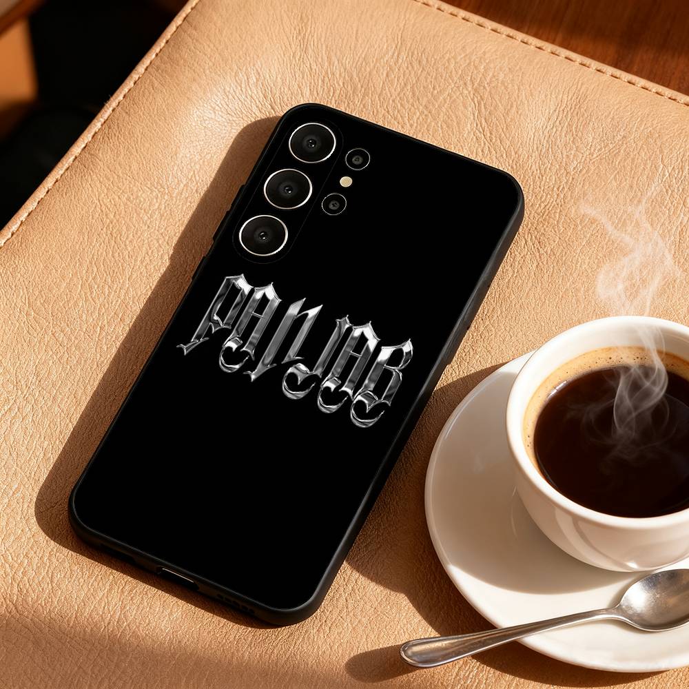 A-Art P-Punjab M-Map Phone Case For Samsung S25,S24,S21,S22,S23,S30,Ultra,S20,FE,Lite,10,9,Black Cover