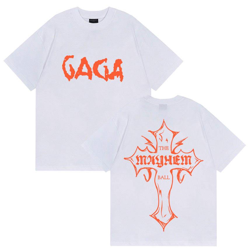 Lady Gaga The Mayhem Ball Album 2025 Print T-Shirt Unisex Women Summer Harajuku Vintage Oversized Cotton T Shirt Hip Hop Streetwear