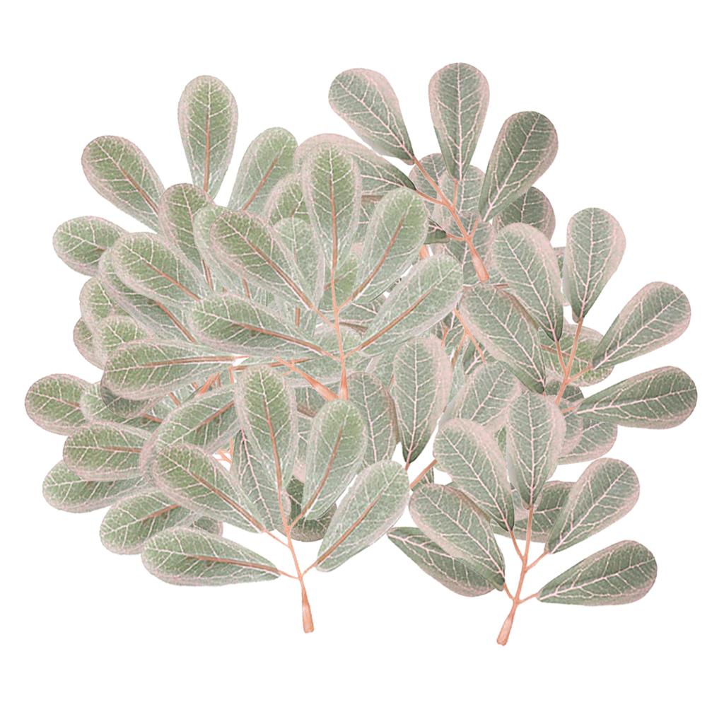 

50Set Artificial Leaves Silk Plants Garland for Party Wedding Bride Hair зелёный