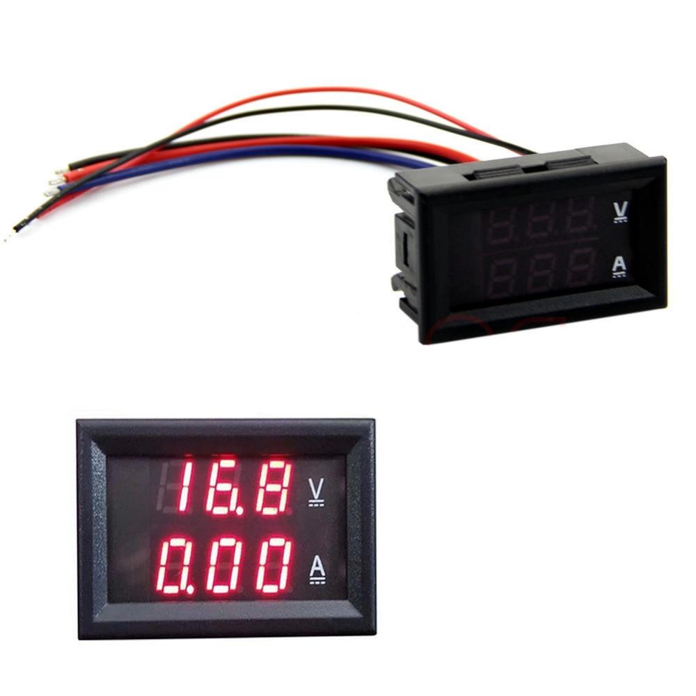 1/3/5PCS DC 100V 10A 0.28" Mini Digital Voltmeter Ammeter 4 Bit 5 Wires Voltage Current Meter Tester Red  Red Dual LED Display