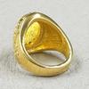 Retro 18K Gold Plated Stainless Steel Rings Luxury Big Stone Men Women Rings Wedding Couple Fashion