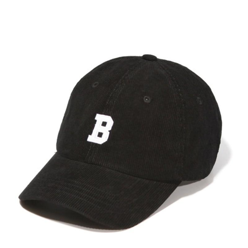BUTDEEP Corduroy Bee Logo Curve Cap - Black