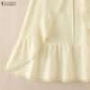 ZANZEA Women Casual Sleeveless High Low Hem Ruffles Straps Tank Tops Camisoles