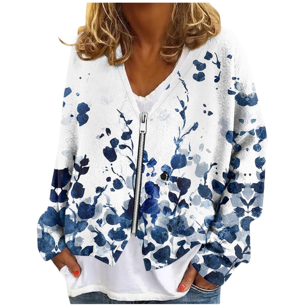 Womens Zip Up Sweaters Sweatshirts Long Sleeve Oversized Jackets Soft Casual Loose Tunic Tops