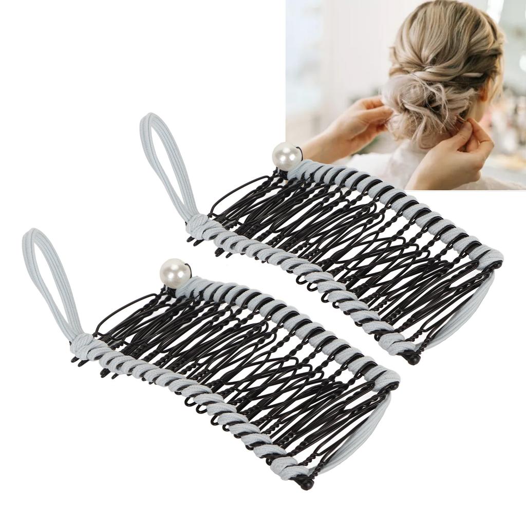 2pcs Banana Hair Clips Fashionable Stretchy Vintage Clincher Comb Tool for Women Thick Wavy Curly Hair