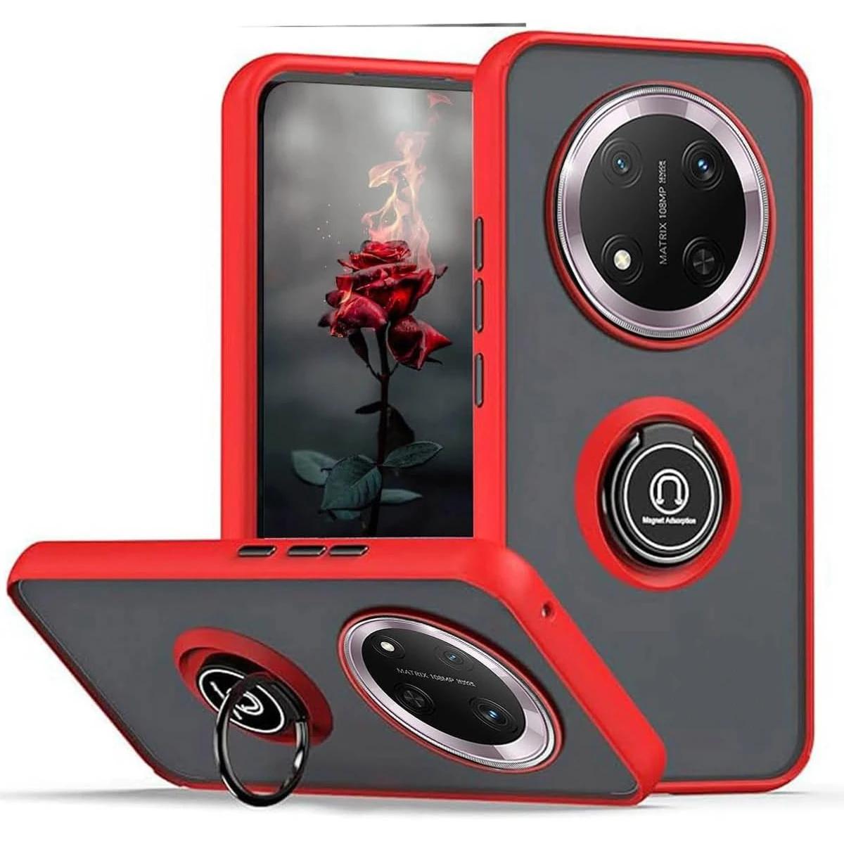 

Матовый чехол-броня для Honor Magic 7 Lite Pro X9c 5G, чехол с кольцом-держателем, магнитная подставка, противоударный чехол-накладка, Fundas Honor Magic 7 Lite красный