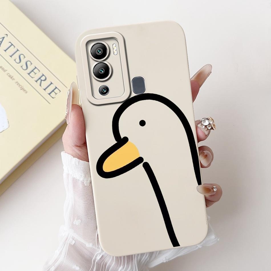 For Infinix Hot 12i Case Hot 12 Play Hot12i X665B X6816C Cute Panda Rabbit Cartoon Camera Protective Soft Silicone Phone Case