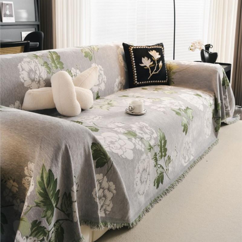 Funda Sofa Home Chenille Big Flower Sofa Mat Throw Blankets All-season Camping Picnic Blanket Cover Sofa Cover