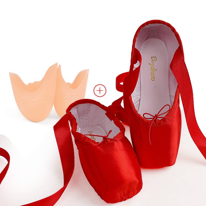 

Балетные взрослые туфли для тренировок, атласные, с ремешком, плоские, износостойкие, удобные, практичные 38=Foot Length24cm красный