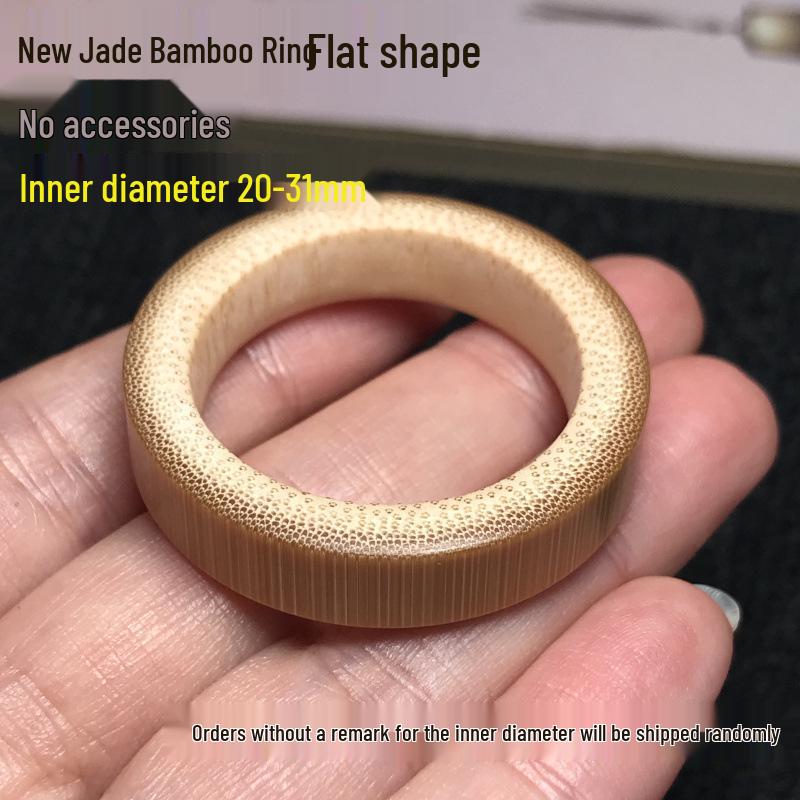 Handmade Double-Sided Polished Mottled Jade Bamboo Thumb Ring for Men and Women