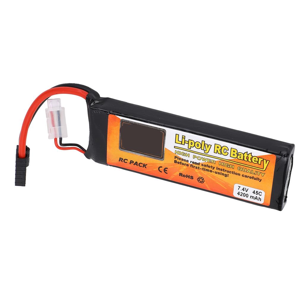 7.4V 4200mAh 45C 2S LiPo Battery FPV Racing Drone Lithium Battery with Plug for RC Airplane Quadcopter Helicopter