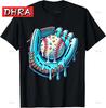 Baseball Drip Design Eisstreusel Baseballspieler T-Shirt Athletisches Sommer Oberteil Feminines Sommer Oberteil Atmungsaktiv Schlank Retro