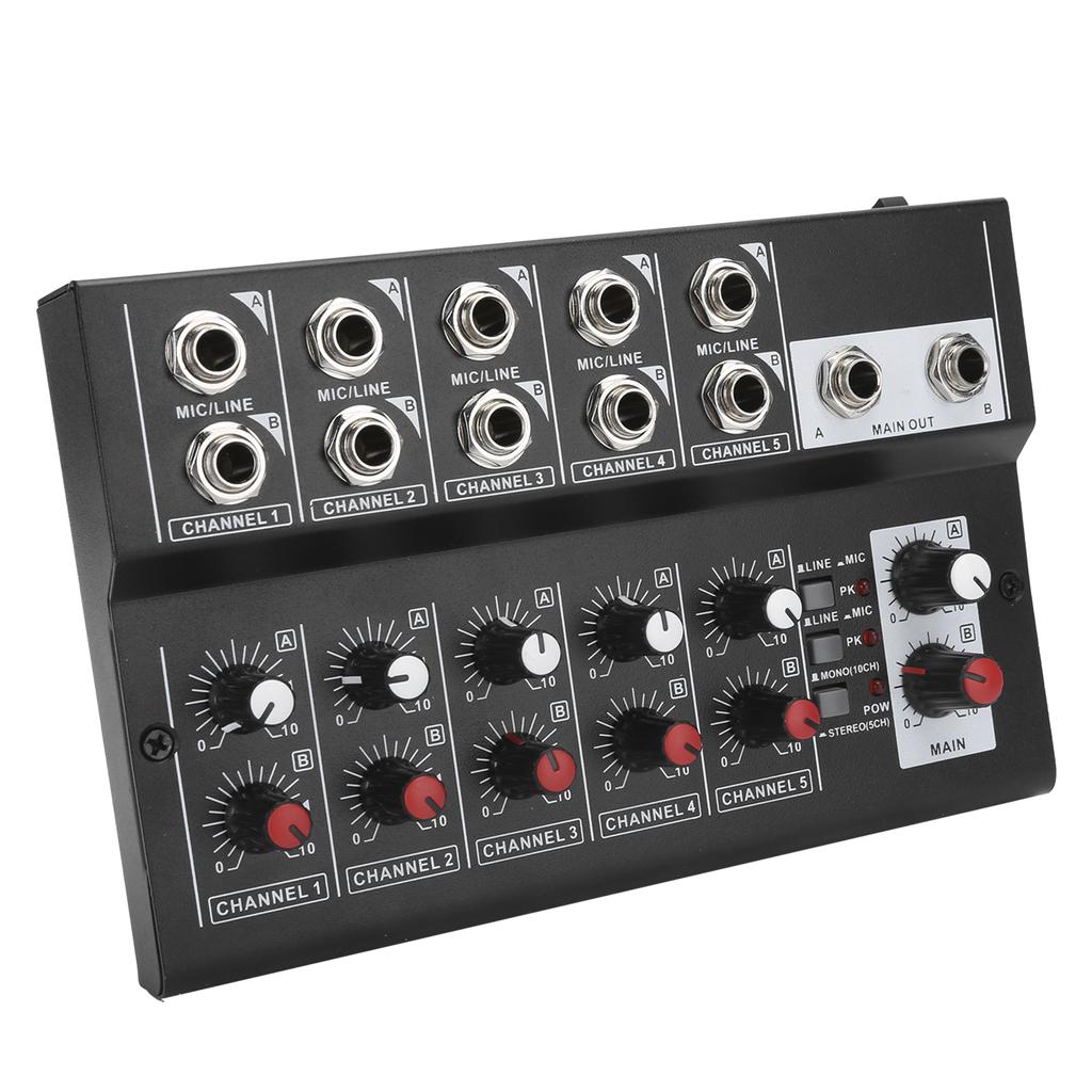 100‑240V Portable 10‑Channel Stereo O Sound Mixer Karaoke Microphone Amplifier ConsoleEU Plug