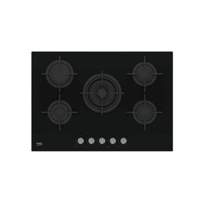 Gas Hob - Beko - HILW75222SL - 4 Gas + 1 Wok - Black - 75 Cm