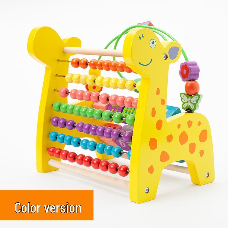 Multifunctional Wooden Abacus & Bead Maze for Baby's Hand-Eye Coordination and Early Education