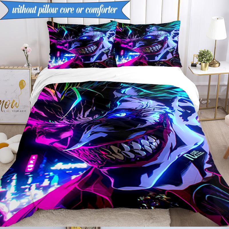 3PCS The clown's Fiery Rise Bedding Set,Including 1pc Duvet Cover And 2pcs Pillowcases Perfect for Bedroom, Dormitory, Fan Christmas gift