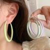 1Pair Dopamine Macaron Color Hoop Earrings For Women Solid Color Big Round Ear Buckles Temperament Versatile Earrings Gifts