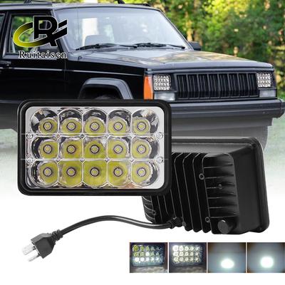 4x6 İnç Dikdörtgen LED Çalışma Lambası 12V 24V Farlar H4 Fişli Yüksek/Düşük Işın Farlar Sis Lambası Araba Kamyon Motosiklet Farları İçin