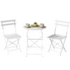 Folding Outdoor Bistro Set with Table and 2 Chairs, White