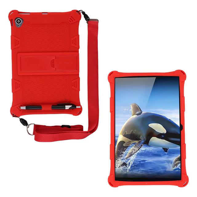 

Soft Silicone Case Universal For Teclast P30 Air HD M40SE M40 Air 10.1 Kinckstand Tablet Cover Shockproof With Shoulder Strap P30 красный