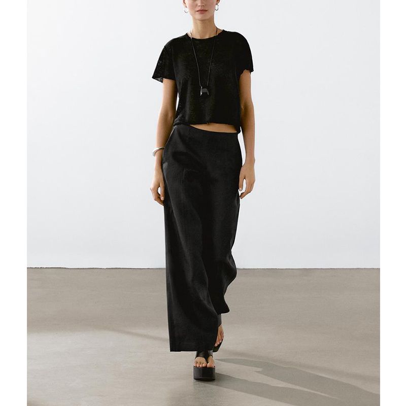 MD Summer New Arrival Women's Clothing American Basic Style Casual Minimalist Lightweight round Neck Short Sleeve T-shirt Top 6813703