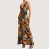 Women's Positioning Print Backless Sleeveless Long Dress