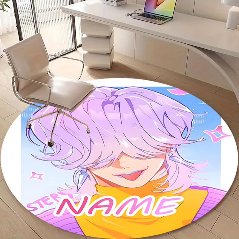 Personalized K-KPop Demon Hunters Round Chair Office Rug - Perfect for Mat, Office Chair & More - Ideal Gift for Birthdays and Holidays