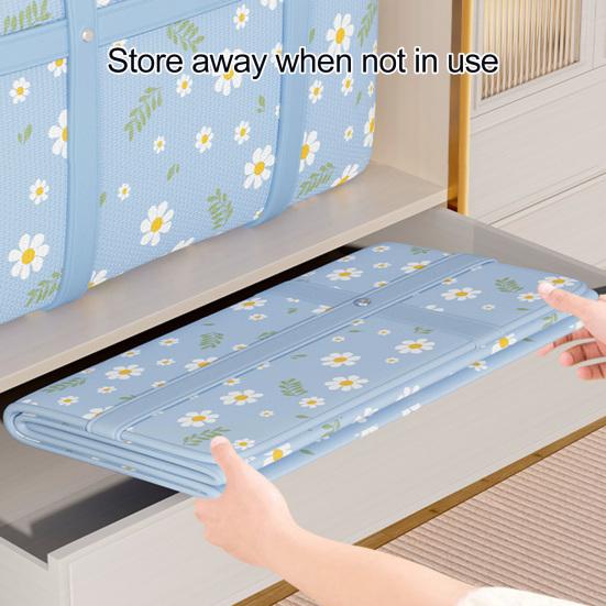 Storage Bag with Two-Way Zipper Extra Large Capacity Dust-Proof Organizer Flower Pattern Clothes Storage Bag