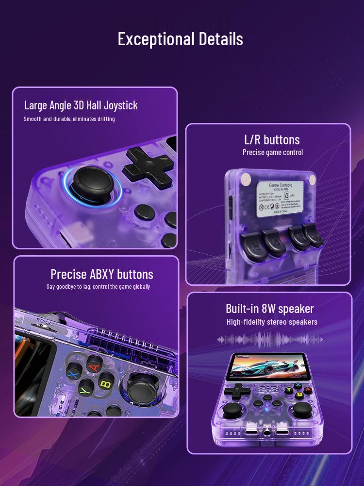 R36S Handheld Game Console: New Android Model with WiFi, Online Multiplayer, Two-Player Battle, Portable HD Color Screen.
