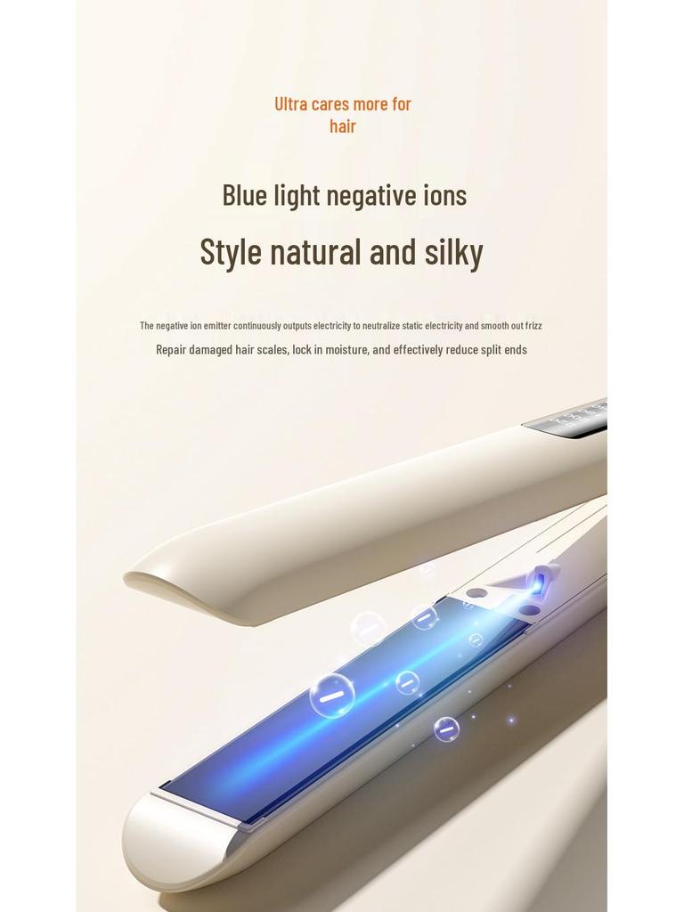 Dual-Use Hair Straightener & Curler: Gentle Styling Tool for Bangs