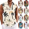 Camisa Masculina Havaiana de Lapela com Botões Camiseta Top