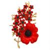 Women Men Exaggerated Luxury Exquisite Crystal Flower Poppies Badges Brooch Fashion Elegant Lady Party Wedding Pin Accessories