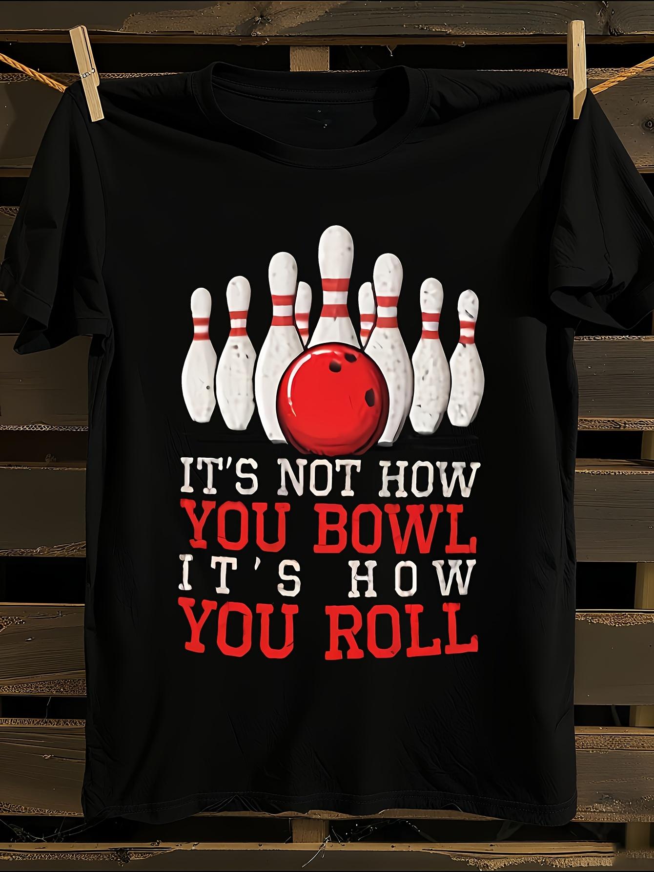 s Plus Size Funny Bowling Slogan T-shirt L