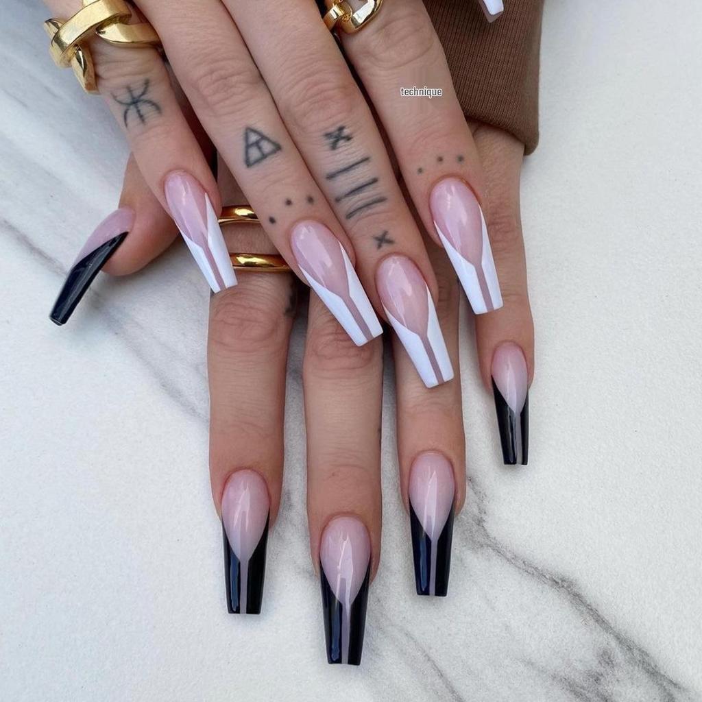 Cross-Border Wearable Nail Art: Super Long Press-On False Nail Tips