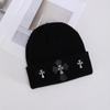 New knitted hat European and American fashion butterfly rhinestone thermal cover wool hat
