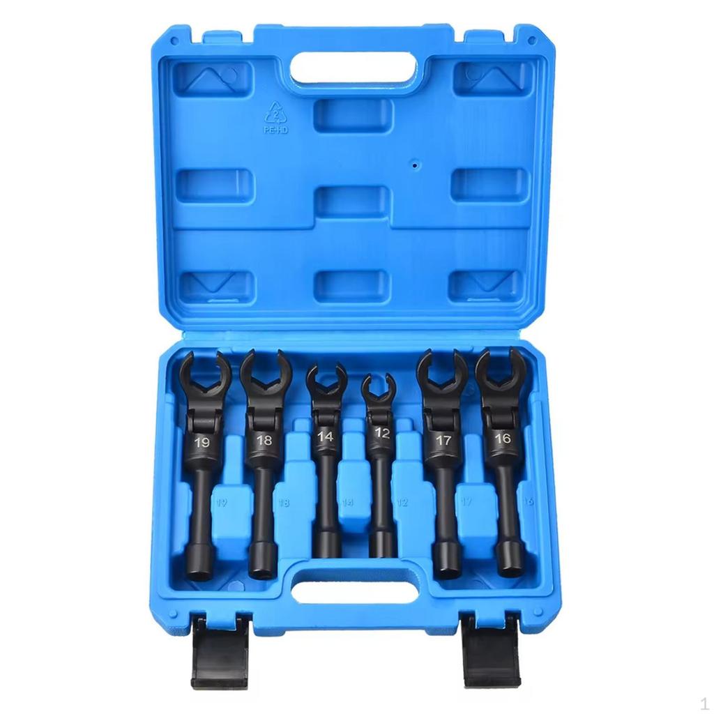 6 Pieces Swivel Open-End Wrench Set Heavy-Duty Hand Tools Chrome Vanadium Steel