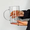 Large Capacity 1000ML Glass Cup with Handle with Lid Scale Water Cup Glass Juice Milk Bottle Home Office Drinkware