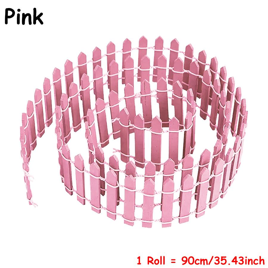 90cm Miniature Wooden Pointed Picket Fence Mini Creative Ornaments for Horticultural Gardens Garden Fence for Crafts DIY Model