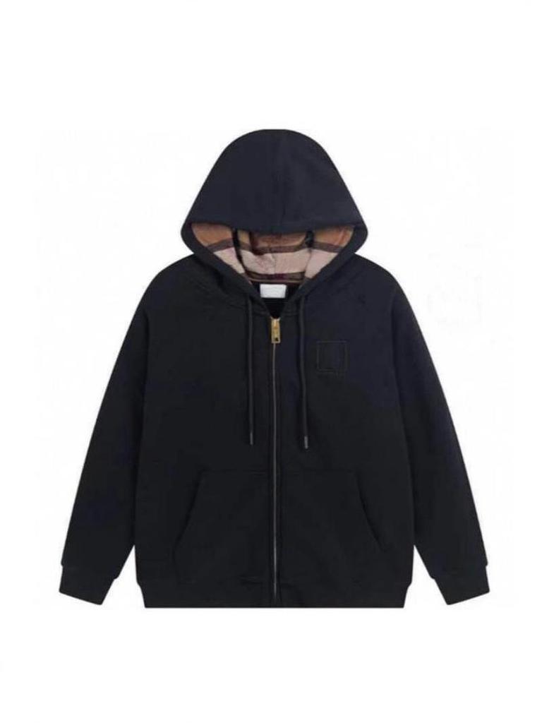 Unisex Bluza z Kapturem w Brytyjskim Stylu: Aksamitny kardigan rozpinany na zamek na wiosnę/jesień z własnym logo