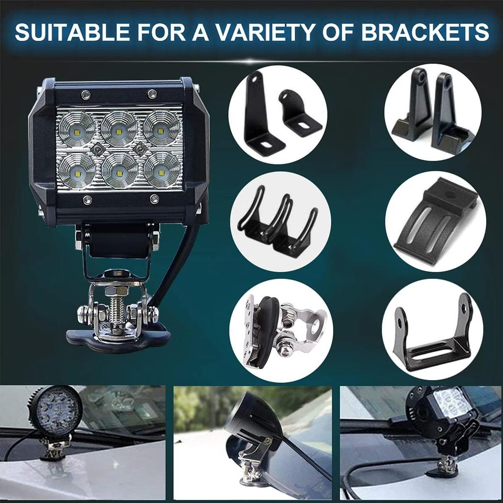 1/2Pcs Clamp Stainless Steel Pillar Hood Off Road Led Work Light Bar Holder Accessories Universal Car Mount Work Light Bracke