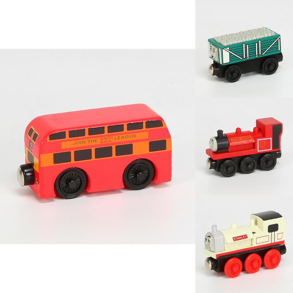 Colorful Wooden Magnetic Train Set For Kids With Interactive Push-pull Features