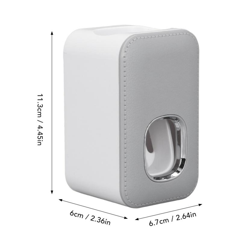 Toothpaste Dispenser Full Automatic Wall Mounted Hands Free Easy Operation Toothpaste Squeezer For Bathroom Hotel Gray